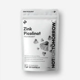 كيس Zink Picolinaat أبيض من NOTFORTOMORROW، 120 كبسولة، حجم اقتصادي 96 غرامًا، رسم توضيحي لمعدن الزنك باللون الرمادي