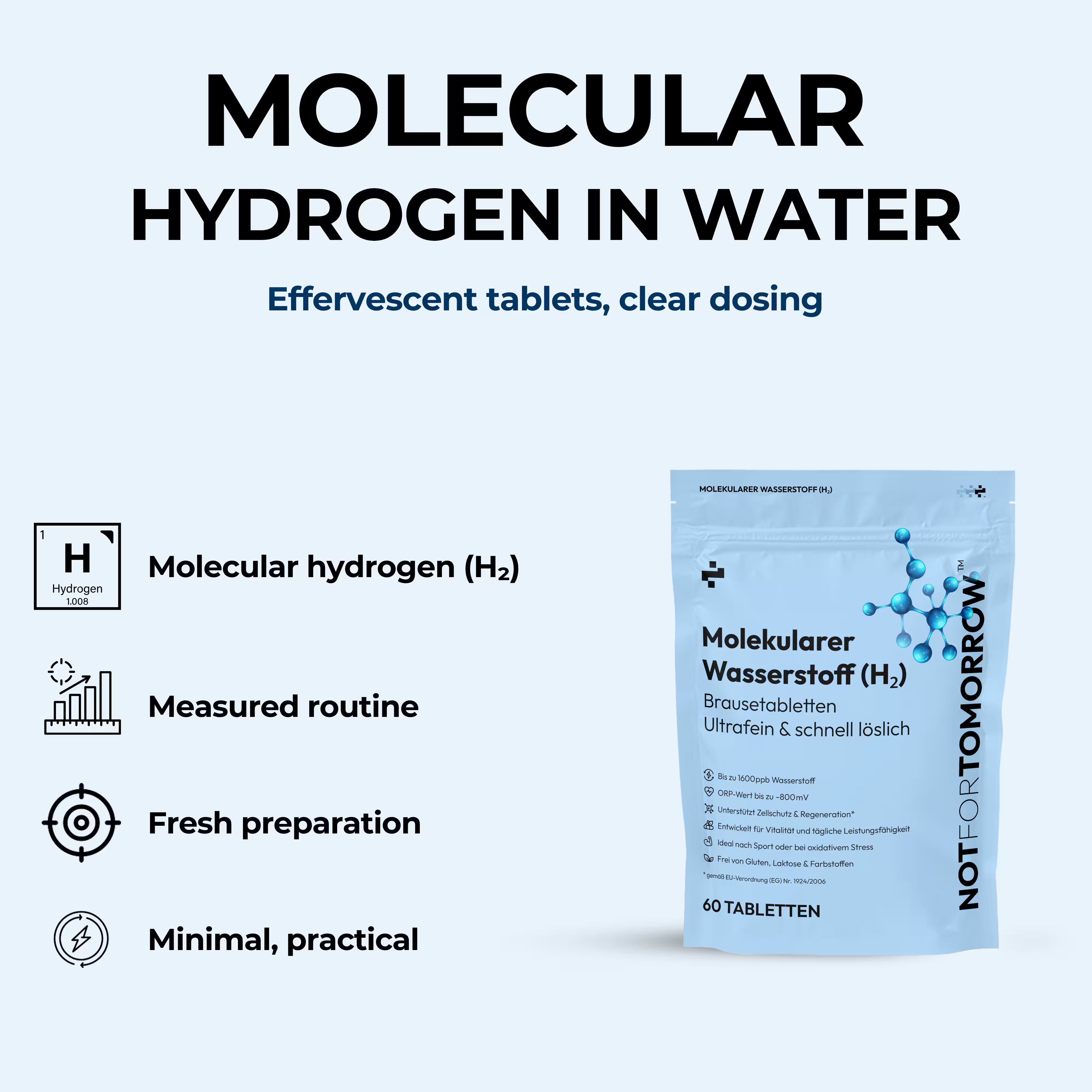 Molecular Hydrogen Tablets - Hydrogan Water Tablets (H₂)