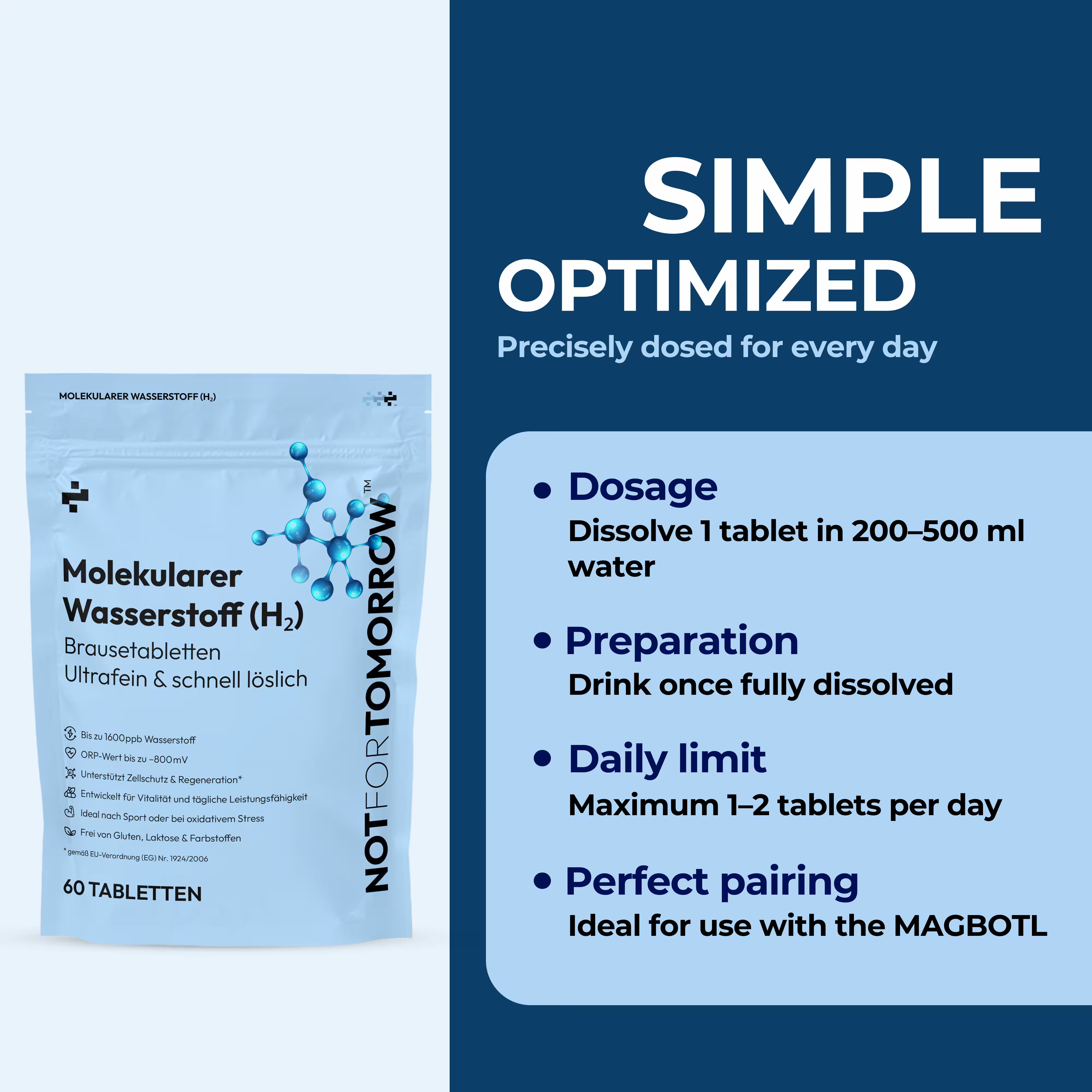 Molecular Hydrogen Tablets - Hydrogan Water Tablets (H₂)