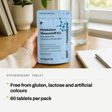 Effervescent tablet: Free from gluten, lactose and artificial colours. 60 tablets per pack.