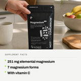 Supplement facts: 251 mg elemental magnesium. 7 magnesium forms. With vitamin C.