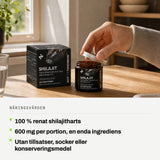 Näringsvärden: 100 % renat shilajitharts. 600 mg per portion, en enda ingrediens. Utan tillsatser, socker eller konserveringsmedel.